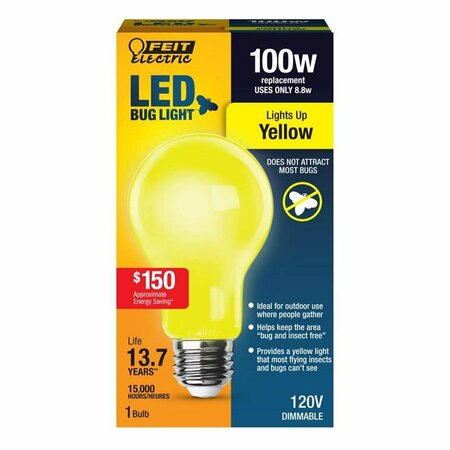 CLING 100 Watt Equivalence A19 E26 Medium LED Bulb Yellow CL3306884